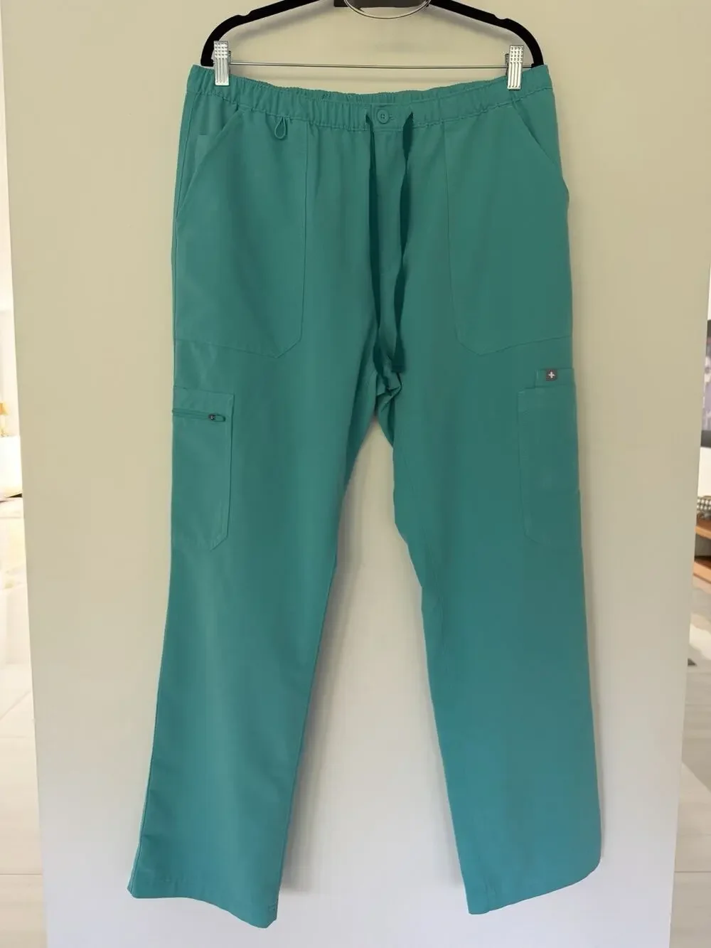 FIGS Cairo Scrub Pants XL Tall Technical Collection Teal Cargo Stretch Medical